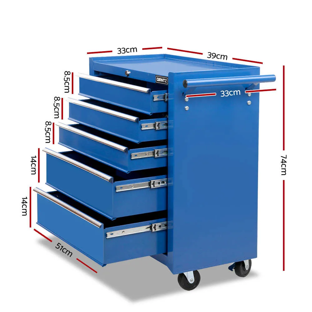 14 Drawer Steel Tool Box Cabinet, Trolley, Lockable - Giantz