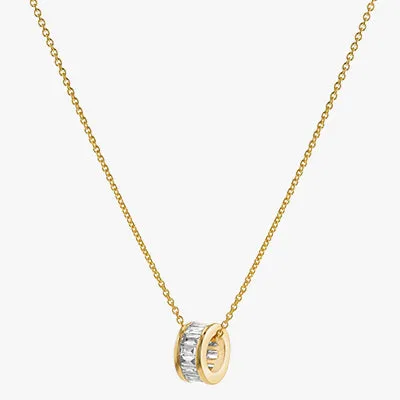 14K H-I/SI Baguette Diamond Loop Pendant