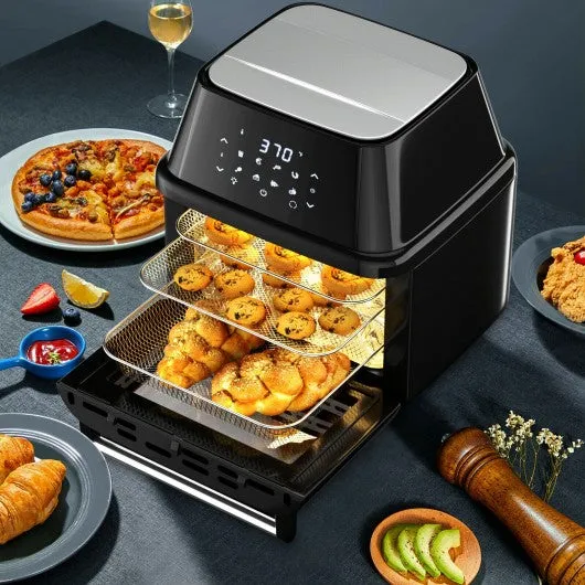 19 QT Multi-functional Air Fryer Oven 1800W Dehydrator Rotisserie-Black