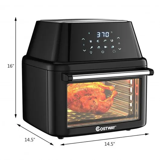 19 QT Multi-functional Air Fryer Oven 1800W Dehydrator Rotisserie-Black