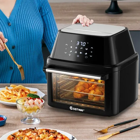 19 QT Multi-functional Air Fryer Oven 1800W Dehydrator Rotisserie-Black