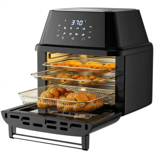 19 QT Multi-functional Air Fryer Oven 1800W Dehydrator Rotisserie-Black