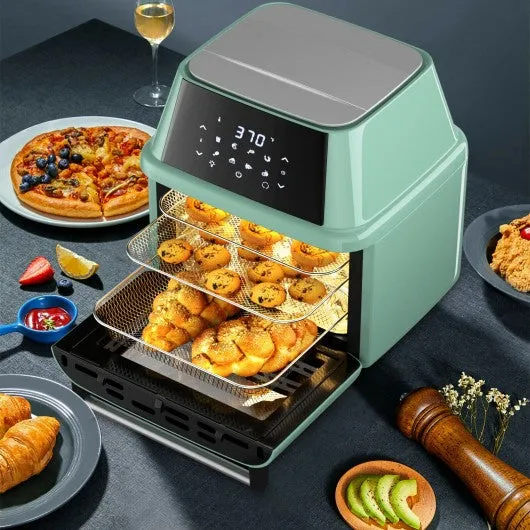 19 QT Multi-functional Air Fryer Oven 1800W Dehydrator Rotisserie-Green