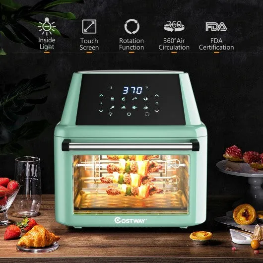 19 QT Multi-functional Air Fryer Oven 1800W Dehydrator Rotisserie-Green