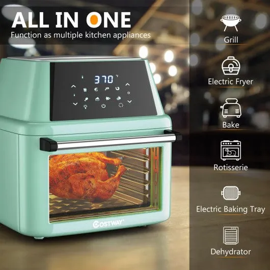 19 QT Multi-functional Air Fryer Oven 1800W Dehydrator Rotisserie-Green