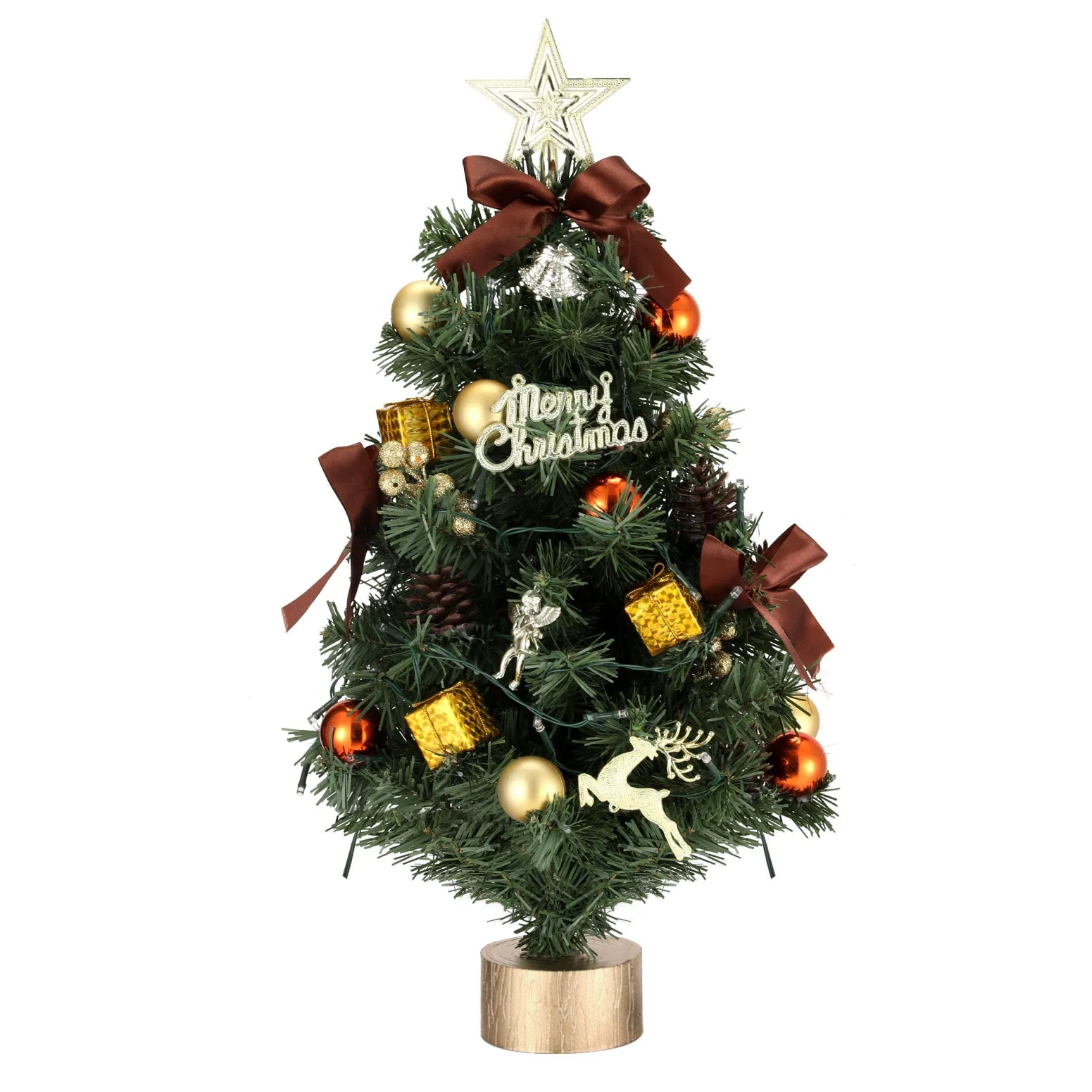 2ft 0.6m 50 LED Tabletop Christmas Tree LED Xmas Topper Ornaments