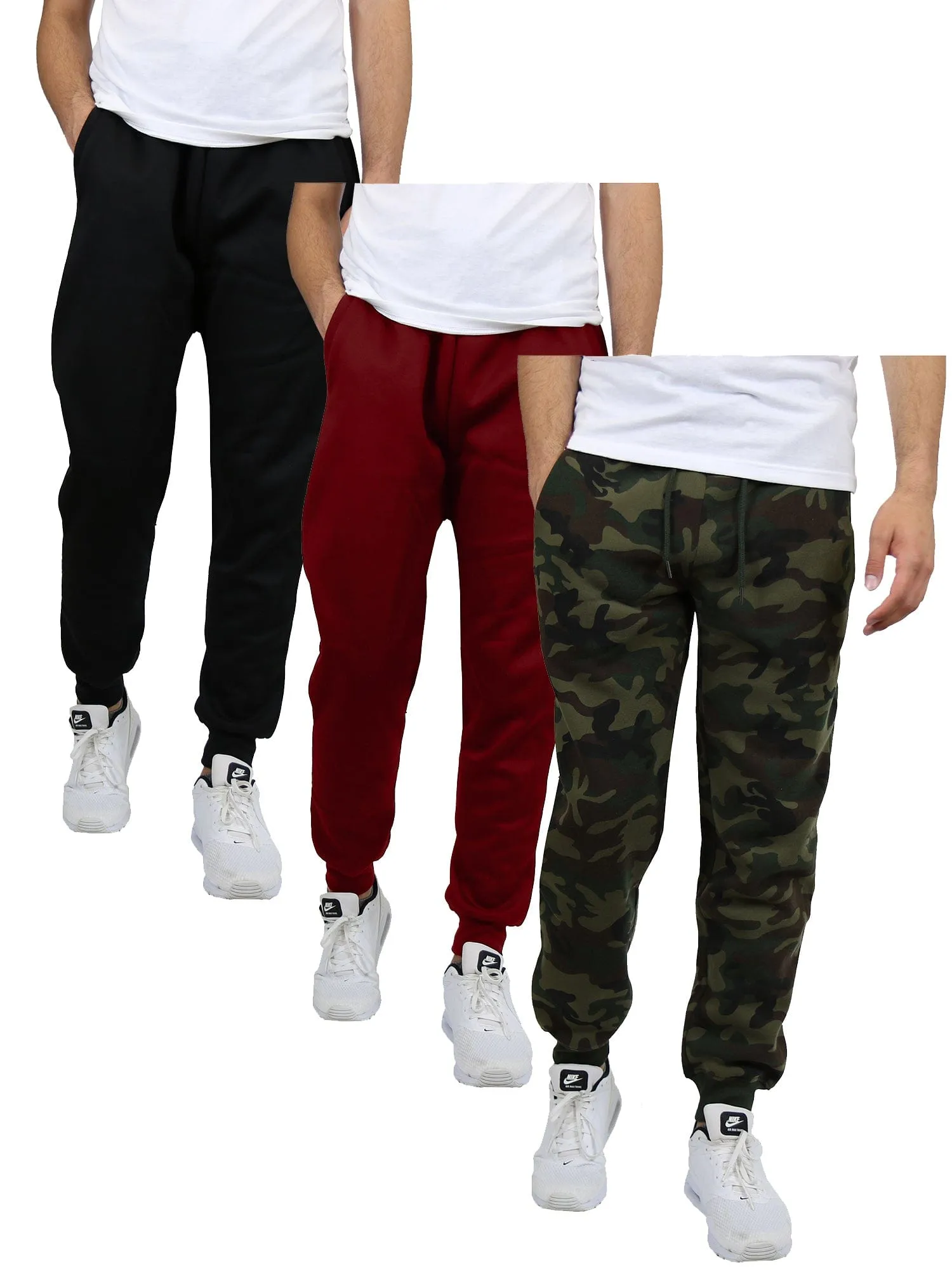 [3-Pack] Men's Slim-Fit Fleece Jogger Sweatpants