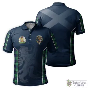 Abercrombie Tartan Men's Polo Shirt with Family Crest and Lion Rampant Vibes Sport Style