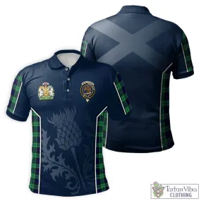 Abercrombie Tartan Men's Polo Shirt with Family Crest and Scottish Thistle Vibes Sport Style