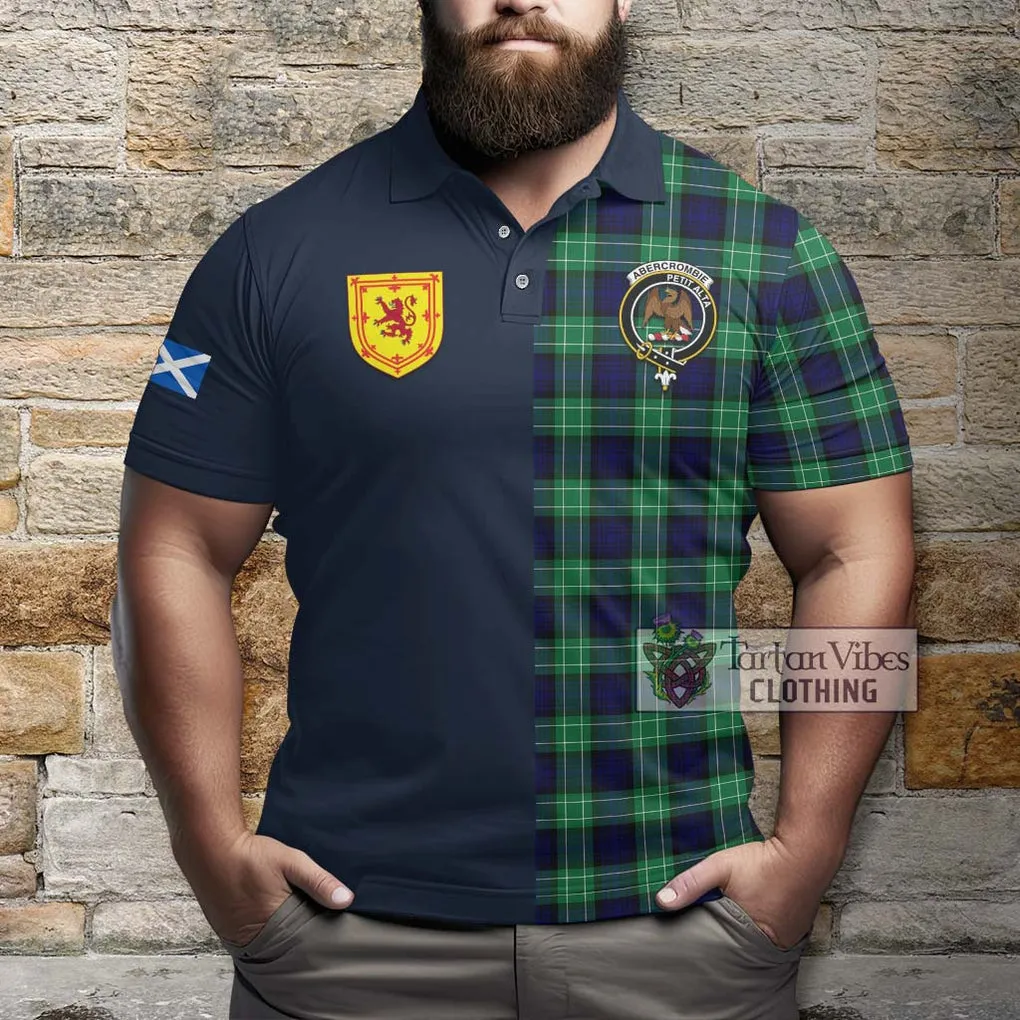 Abercrombie Tartan Polo Shirt Alba with Scottish Lion Royal Arm Half Style