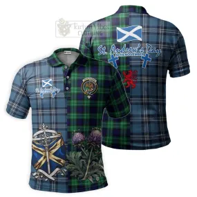 Abercrombie Tartan Polo Shirt Happy St. Andrew's Day Half Tartan Style