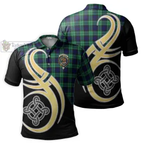 Abercrombie Tartan Polo Shirt with Family Crest and Celtic Symbol Style