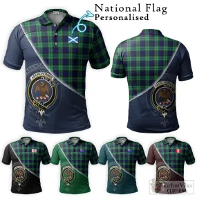 Abercrombie Tartan Polo Shirt with Personalised National Flag and Family Crest Half Style