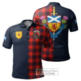 Abernethy Tartan Polo Shirt Alba with Scottish Lion Royal Arm Half Style