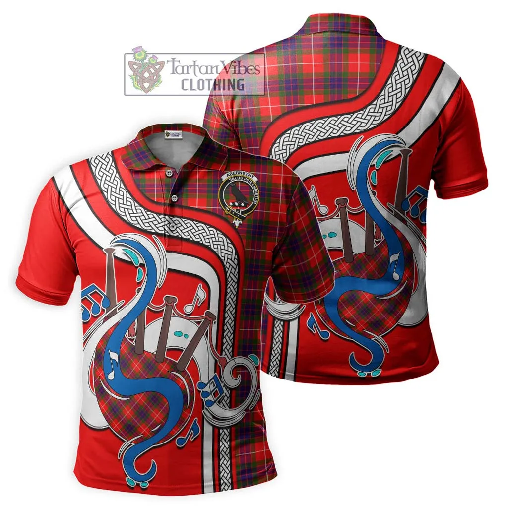 Abernethy Tartan Polo Shirt with Epic Bagpipe Style