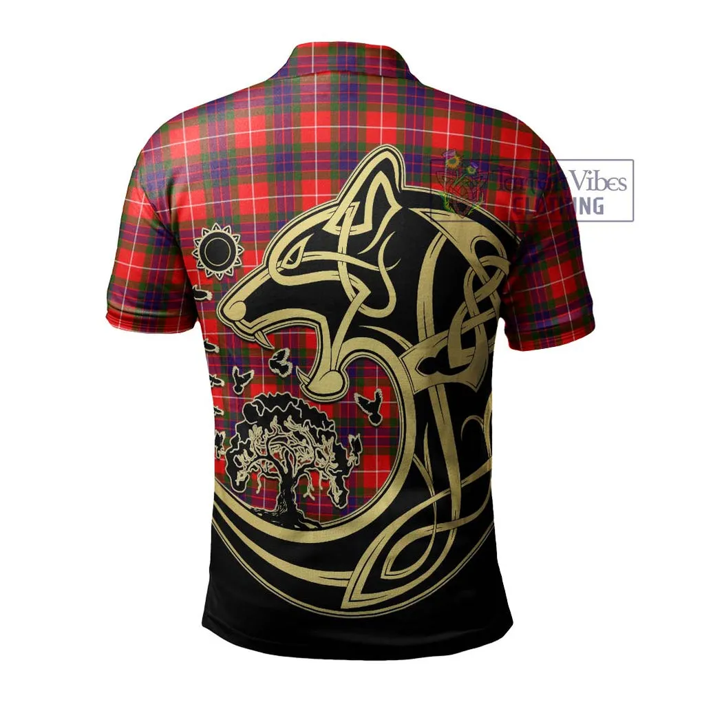 Abernethy Tartan Polo Shirt with Family Crest Celtic Wolf Style