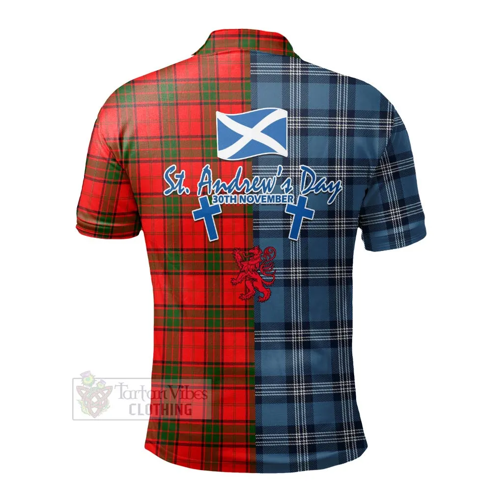 Adair Tartan Polo Shirt Happy St. Andrew's Day Half Tartan Style