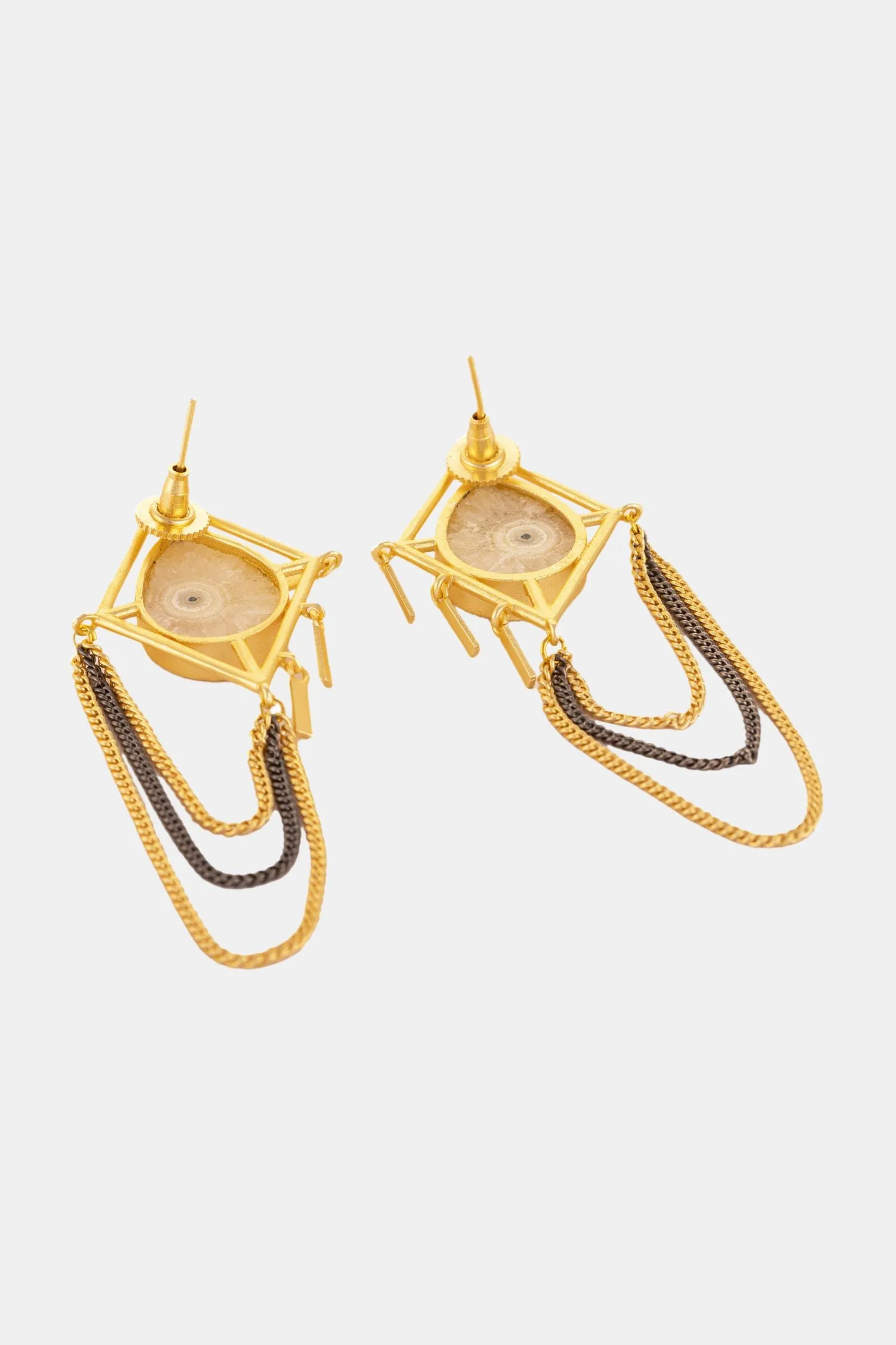 Agate Stone Kite Shape Earring