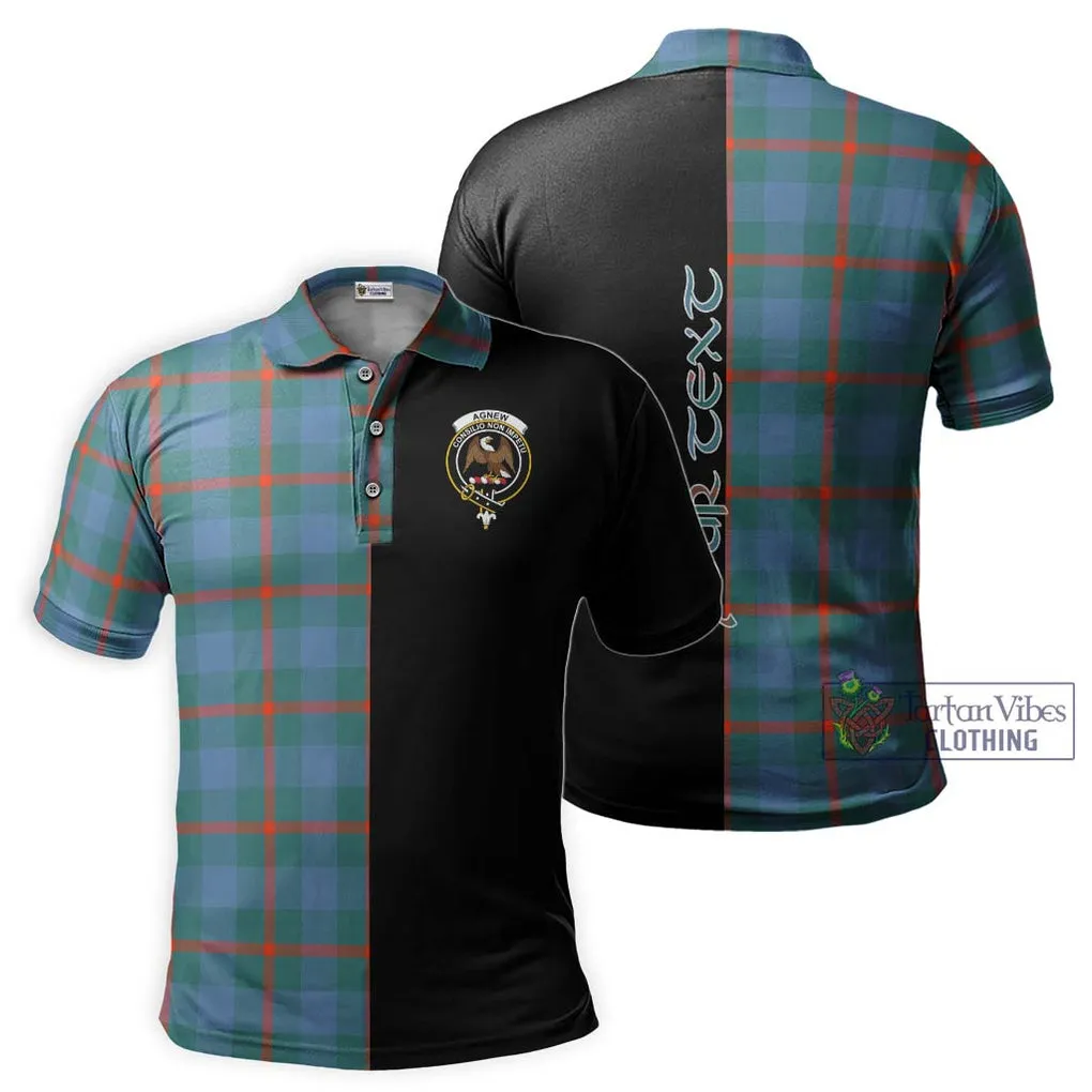 Agnew Ancient Tartan Polo Shirt with Family Crest and Half Of Me Style