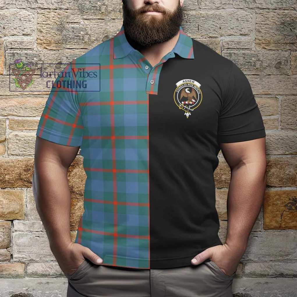 Agnew Ancient Tartan Polo Shirt with Family Crest and Half Of Me Style