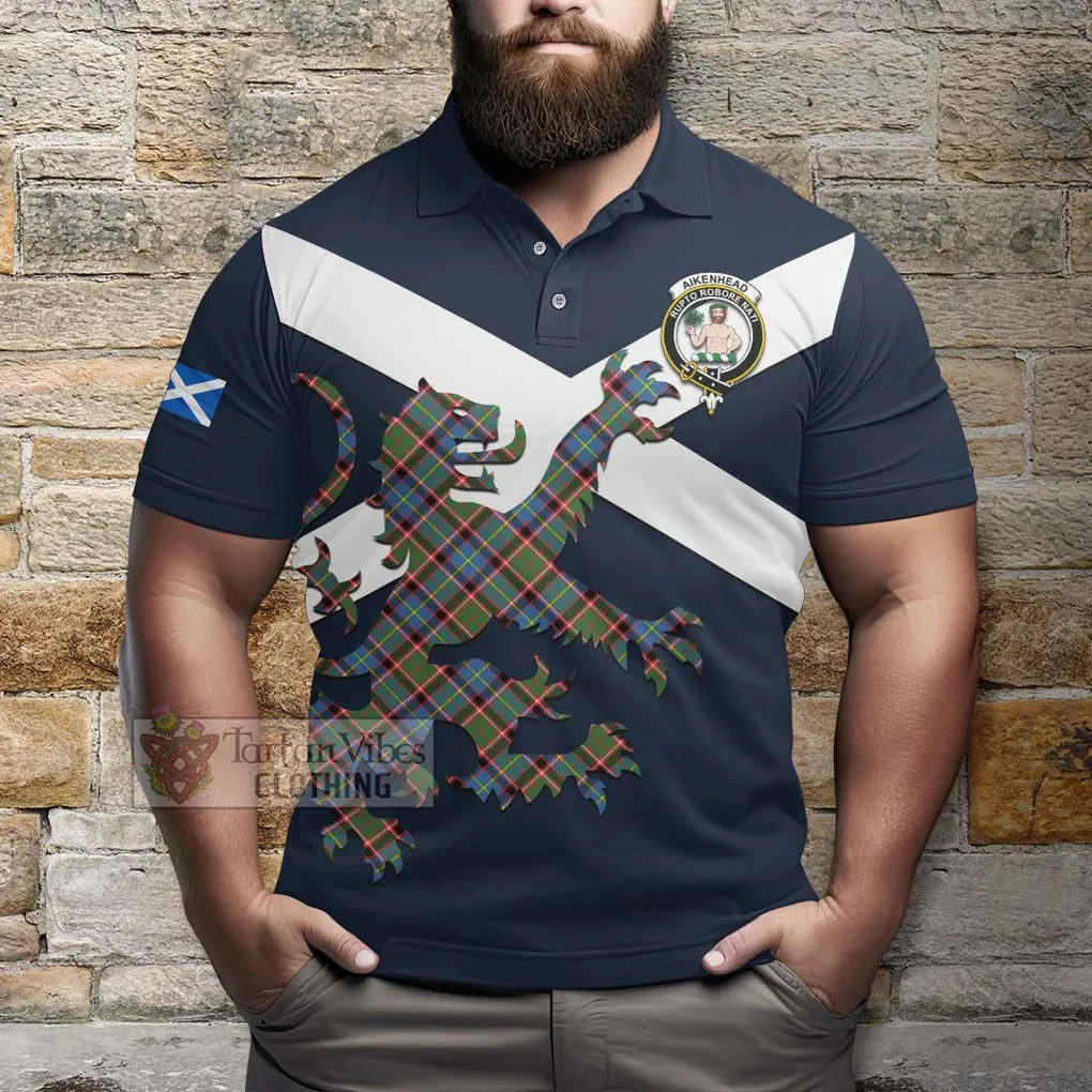 Aikenhead Tartan Lion Rampant Polo Shirt Proudly Display Your Heritage with Alba Gu Brath and Clan Name