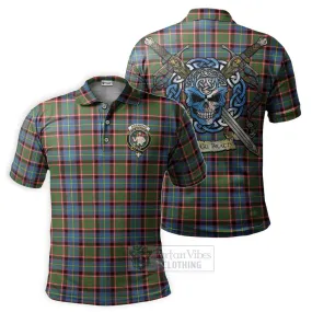 Aikenhead Tartan Polo Shirt with Family Crest Celtic Skull Style