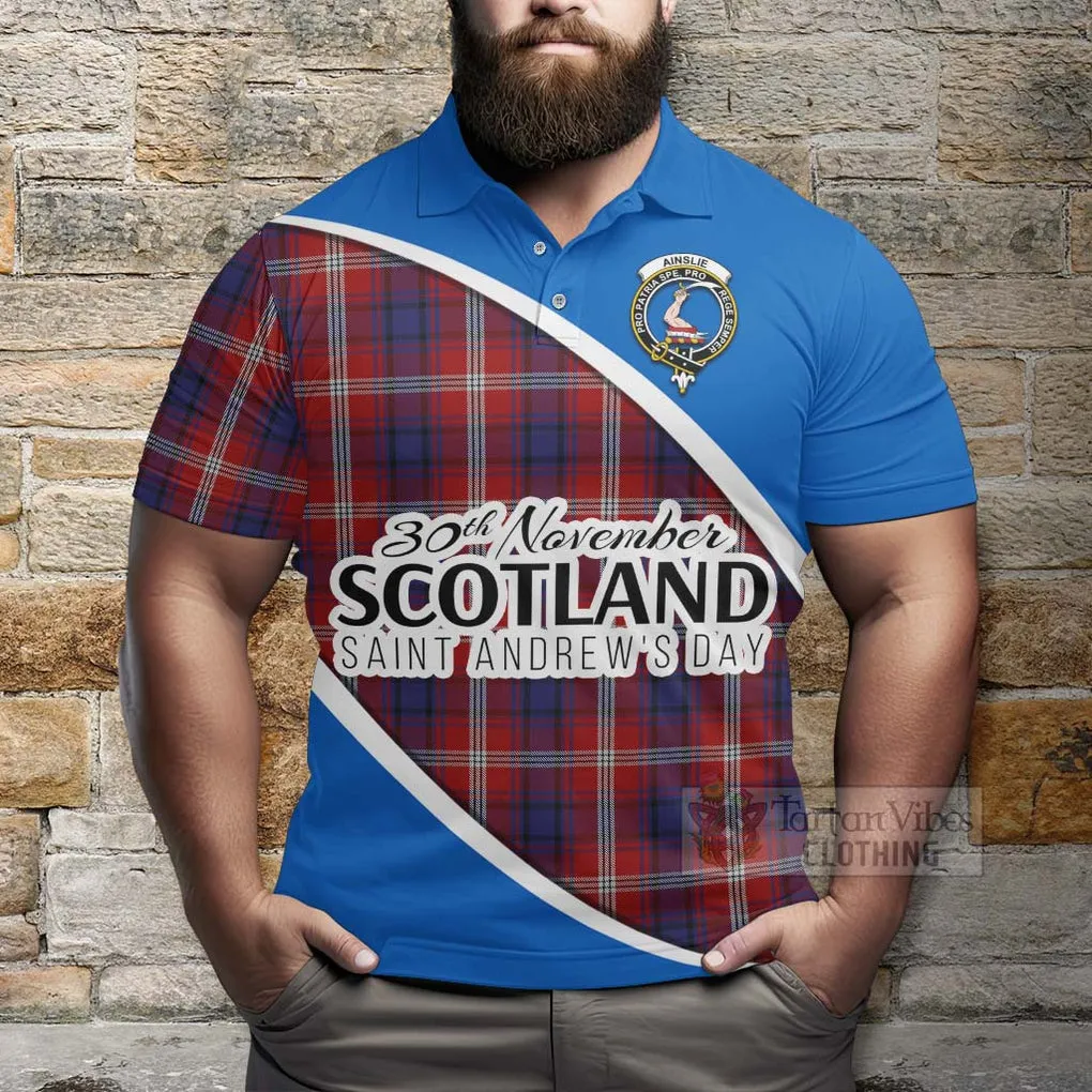 Ainslie Family Crest Tartan Polo Shirt Celebrate Saint Andrew's Day in Style