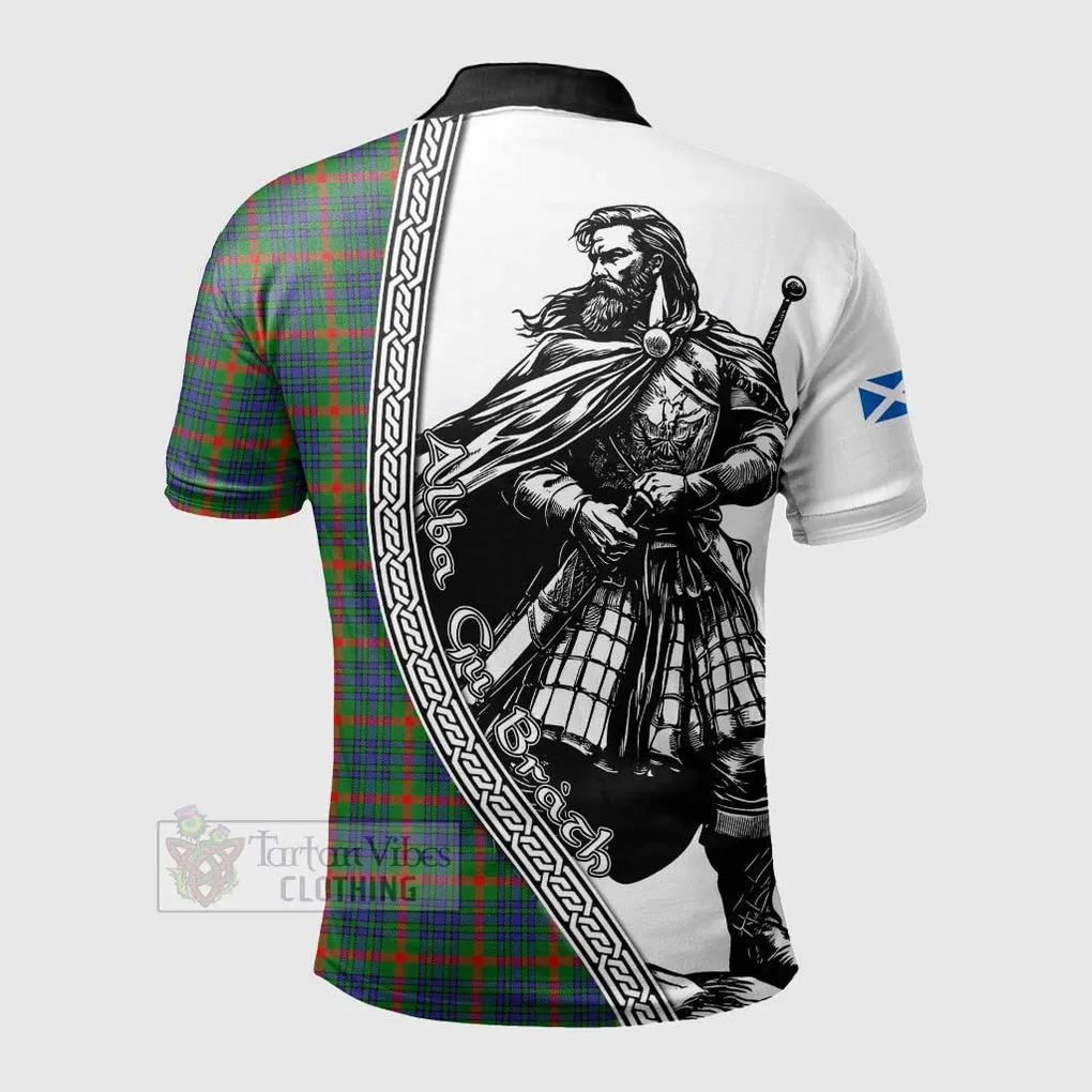 Aiton Tartan Clan Crest Polo Shirt with Highlander Warrior Celtic Style