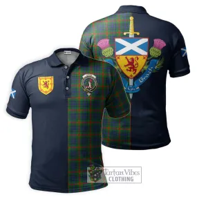 Aiton Tartan Polo Shirt Alba with Scottish Lion Royal Arm Half Style