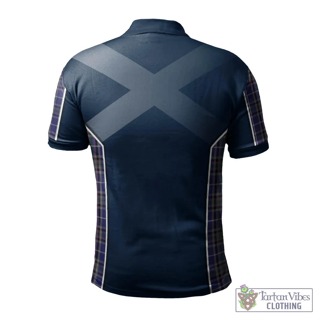 Alexander of Menstry Tartan Men's Polo Shirt with Family Crest and Scottish Thistle Vibes Sport Style