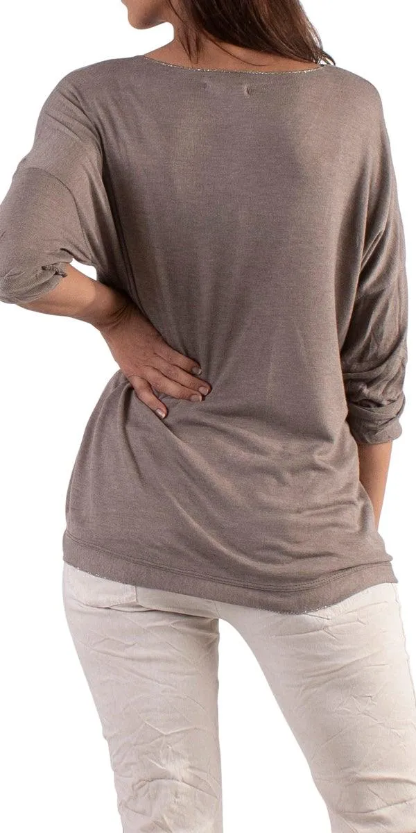 Alexis Long Sleeve Shimmery Top