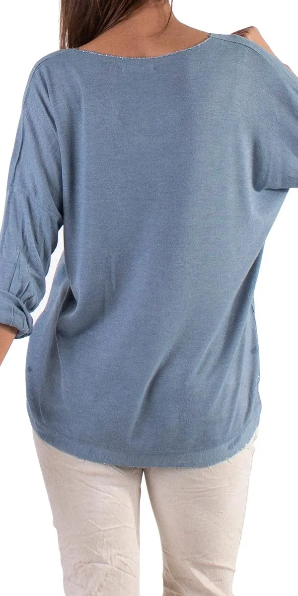 Alexis Long Sleeve Shimmery Top