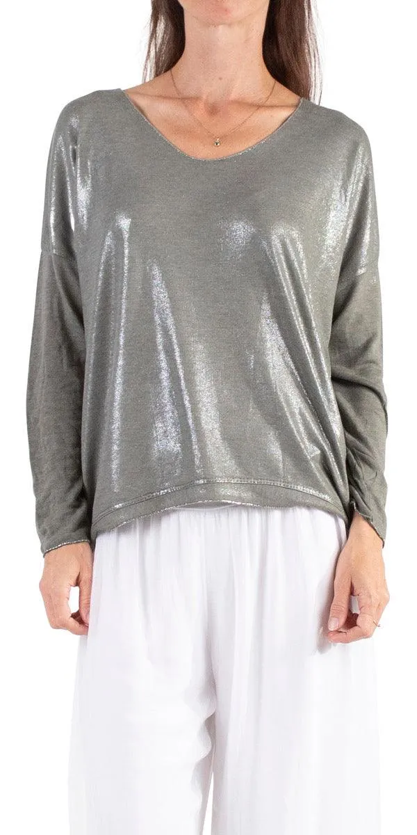 Alexis Long Sleeve Shimmery Top