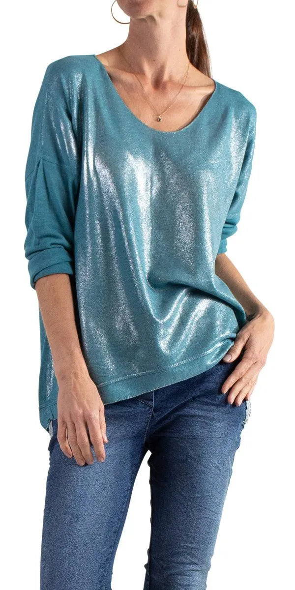 Alexis Long Sleeve Shimmery Top