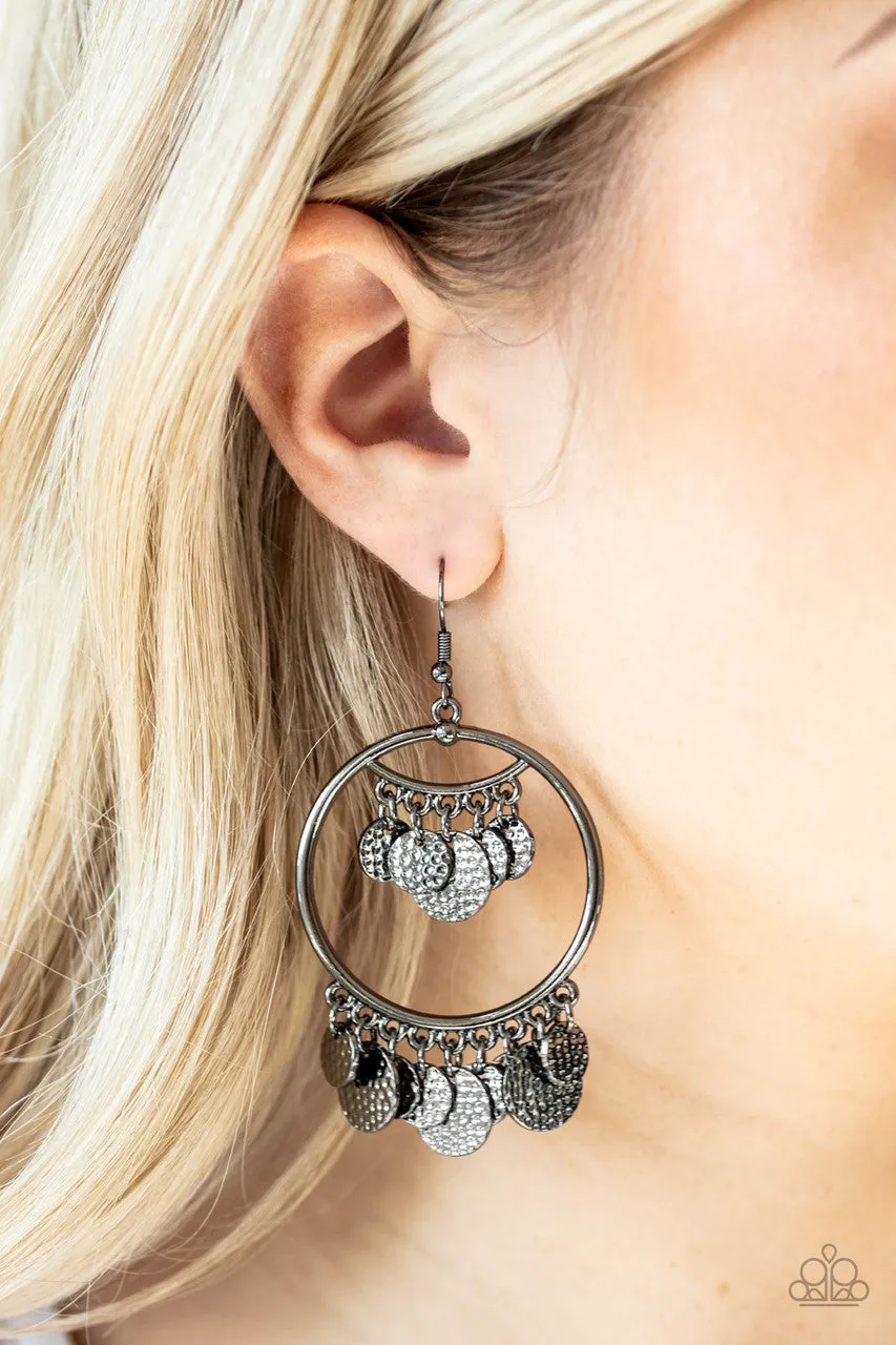 All-CHIME High Black Paparazzi Earrings