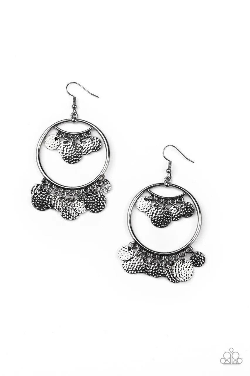 All-CHIME High Black Paparazzi Earrings