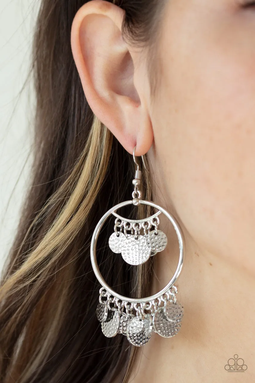 All CHIME-High Silver Paparazzi Earrings