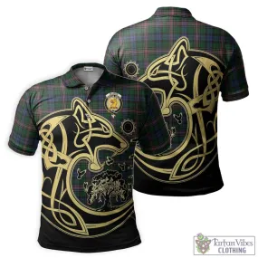 Allison Tartan Polo Shirt with Family Crest Celtic Wolf Style