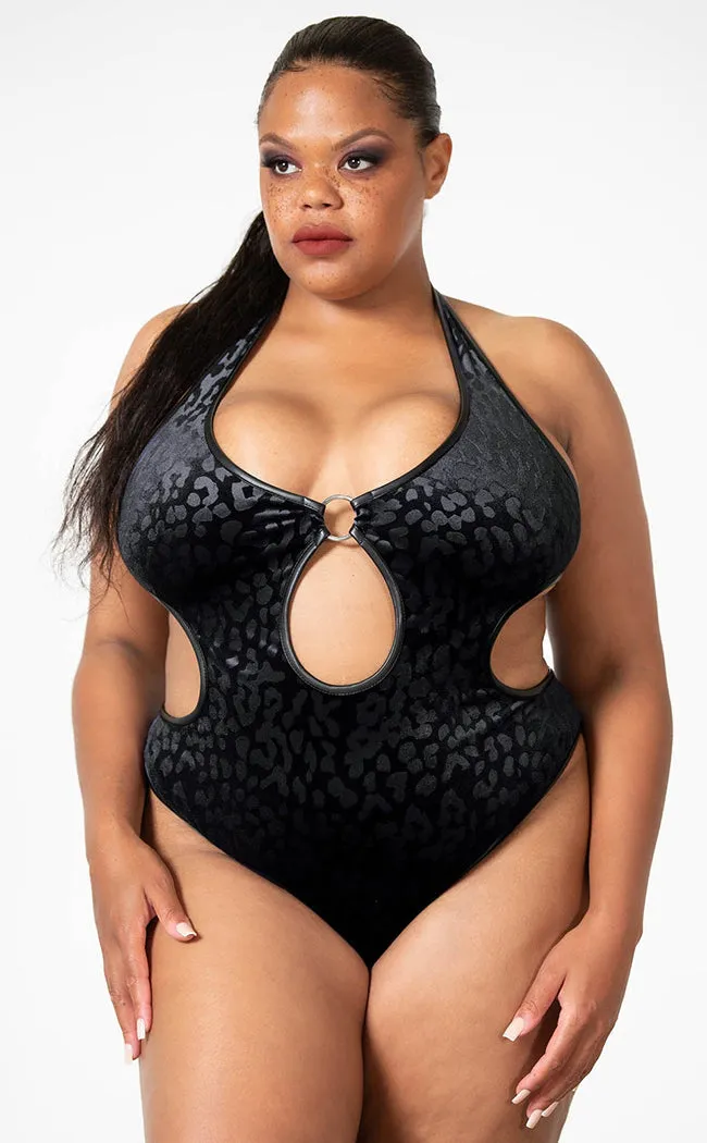 Barbarella Halter Bodysuit | Black [Plus-Size]