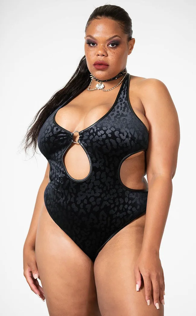 Barbarella Halter Bodysuit | Black [Plus-Size]