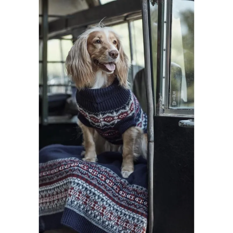 Barbour Case Fairisle Dog Jumper - Blue Granite