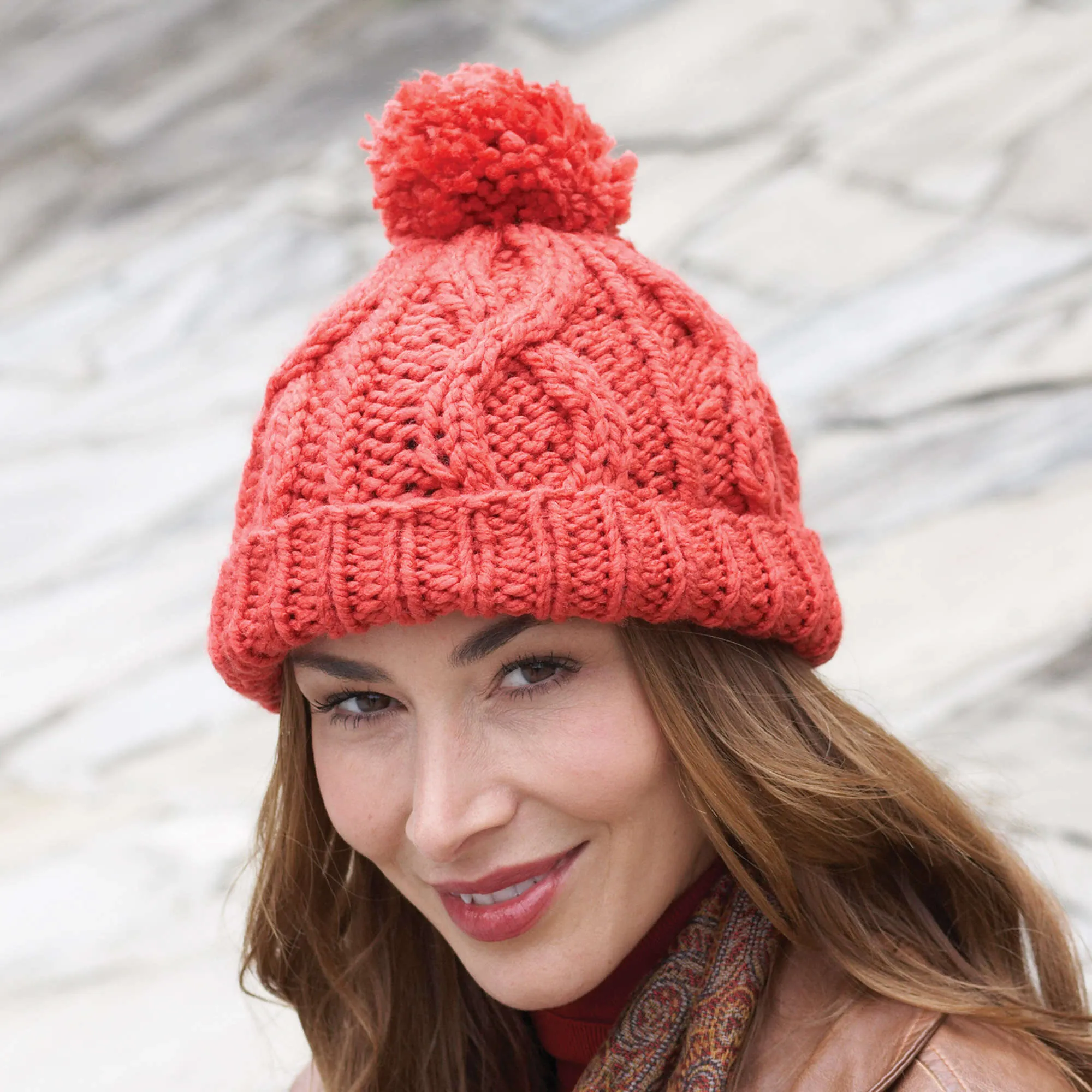 Bernat Knit Cabled Hat