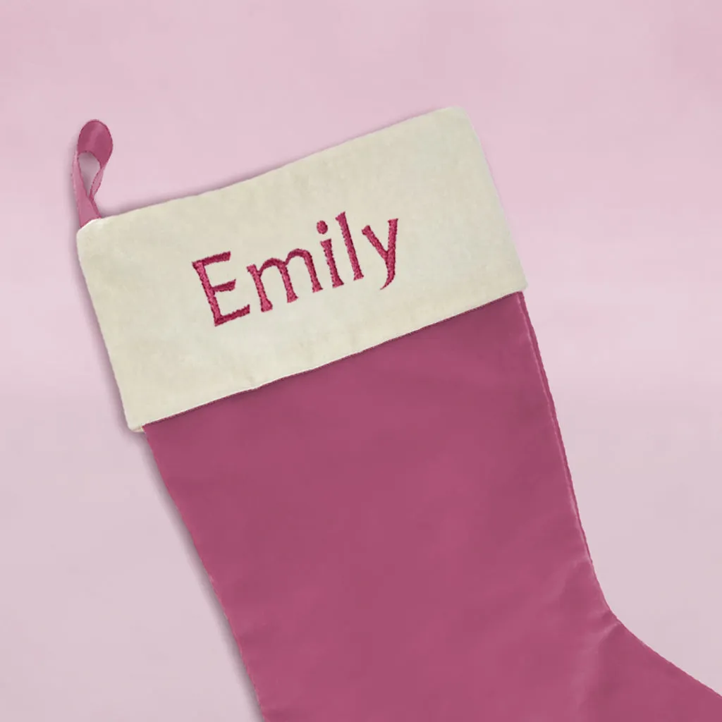 Bertie Bear’s Personalised Christmas Stocking in Pink