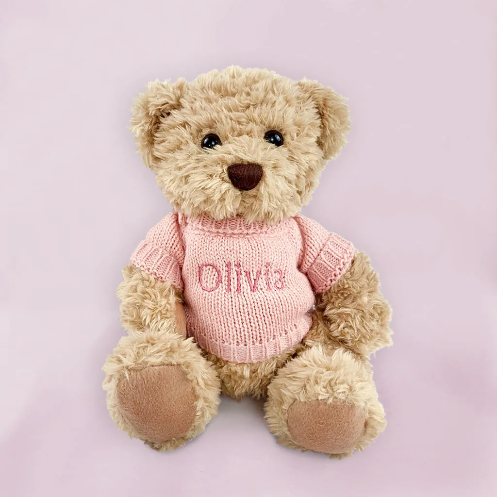 Bertie Bear’s Personalised Christmas Stocking in Pink