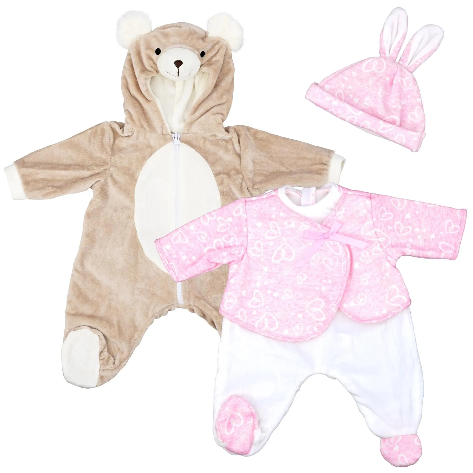 BiBi Outfits - Set of Two Clothes (Bear & Pink Bunny) (50 cm / 20")