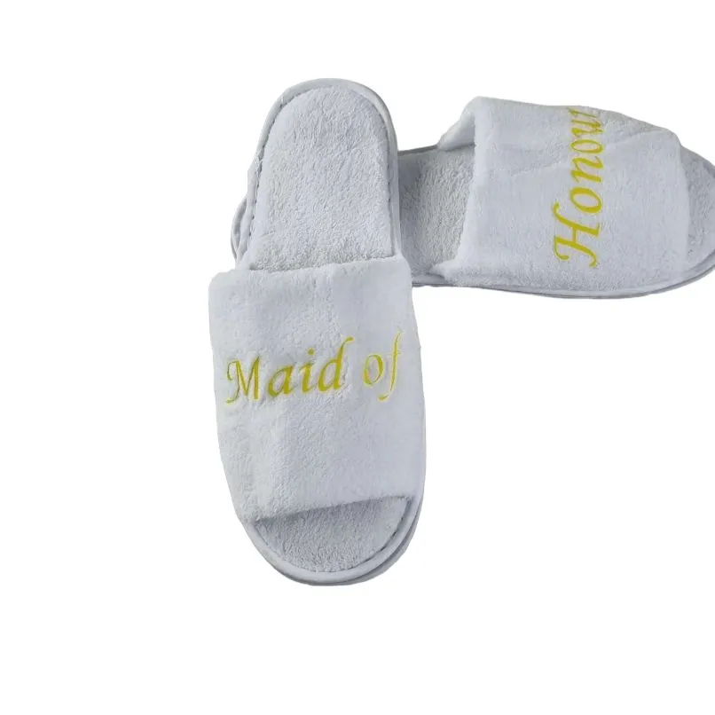 Bridal Slippers Wedding White Bright Yellow Gold - Maid Of Honour