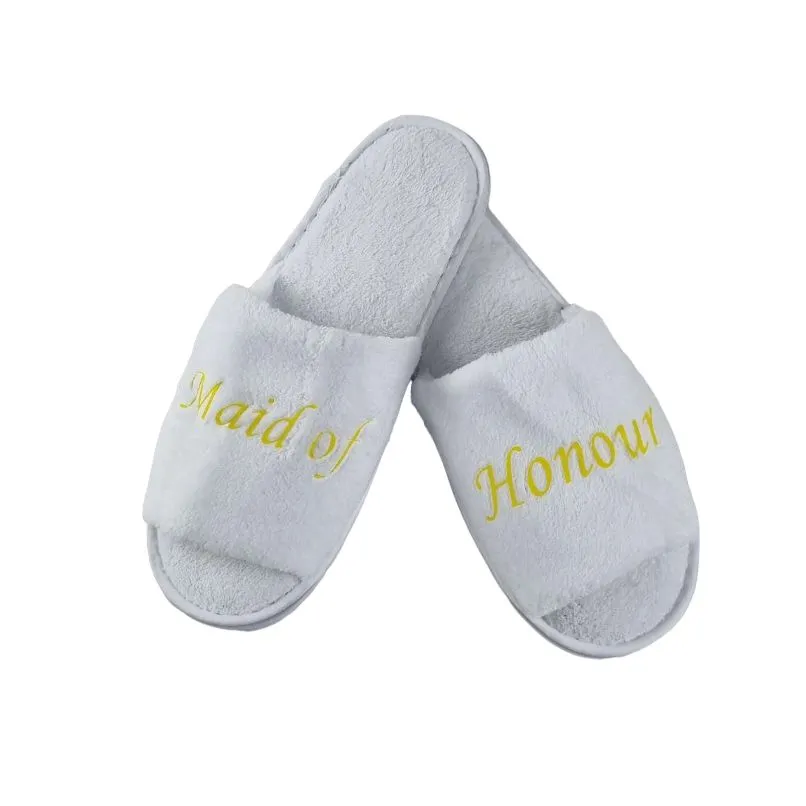 Bridal Slippers Wedding White Bright Yellow Gold - Maid Of Honour