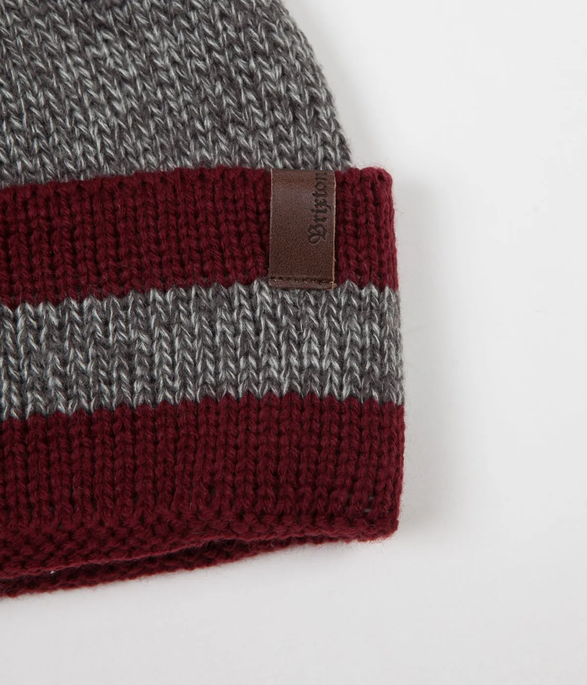 Brixton Valdez Beanie - Heather Grey / Burgundy