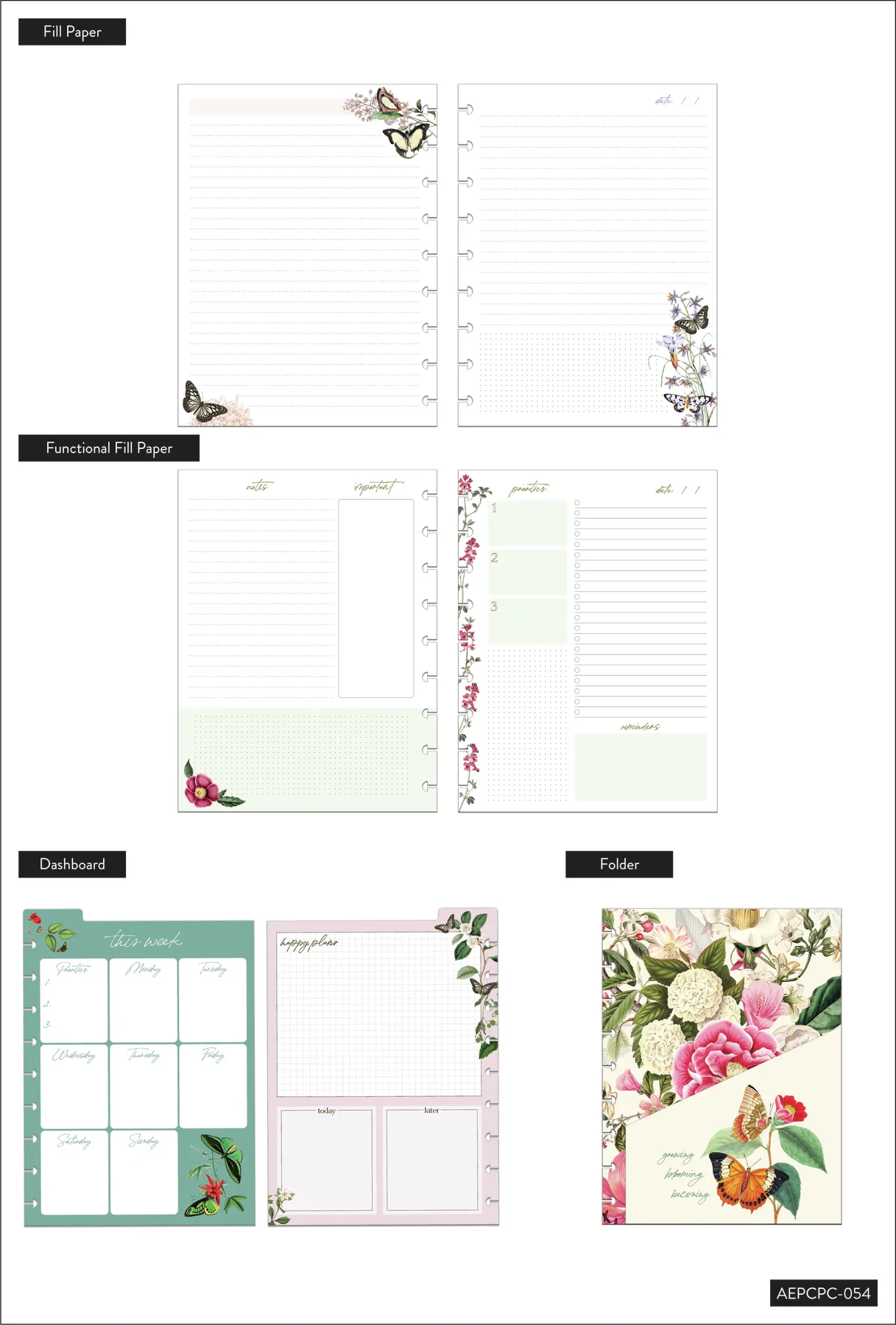 Butterflies & Blooms - Classic Planner Companion