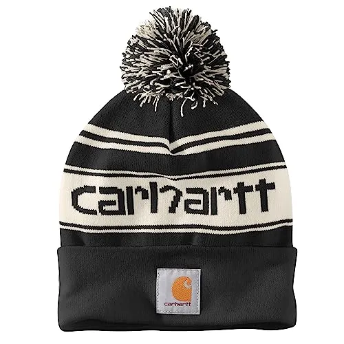 Carhartt 105168 Men's Knit pom Cuffed Logo Beanie